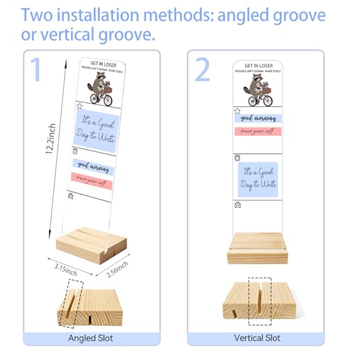 Sticky Notes Monitor Memo Board Acrylic Holder with Removable Wooden Base, Get in Loser Logo Desk Set with 200 Sheets Two Sizes Sticky Notes, Office Desk Accessories Organizer - color: Loser