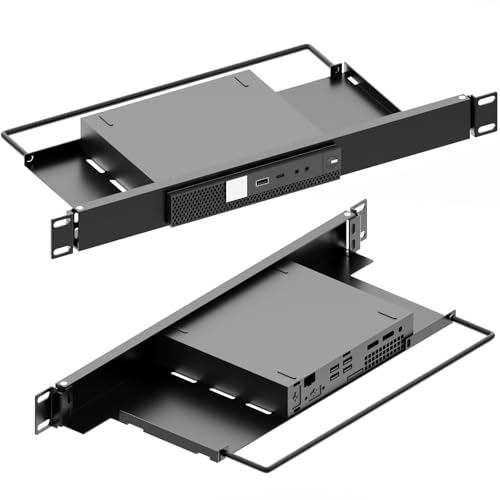 Mini Rack Mount for Dell OptiPlex Micro Form Factor Case，1U Hinged Server Rack Shelf for 19-inch Cabinet or Rack
