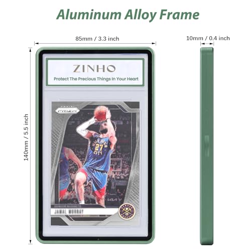ZINHO Graded Card Case Magnetic Aluminum Alloy Slab Protector Display Case Fits 35PT PSA/CGC/CSG Cards, UV Protection (Dark Green) - color: Dark Green, style: PSA Card Case