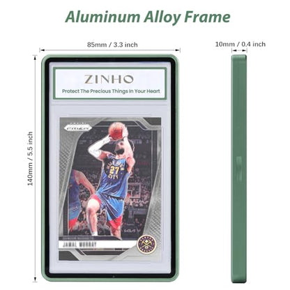 ZINHO Graded Card Case Magnetic Aluminum Alloy Slab Protector Display Case Fits 35PT PSA/CGC/CSG Cards, UV Protection (Dark Green) - color: Dark Green, style: PSA Card Case