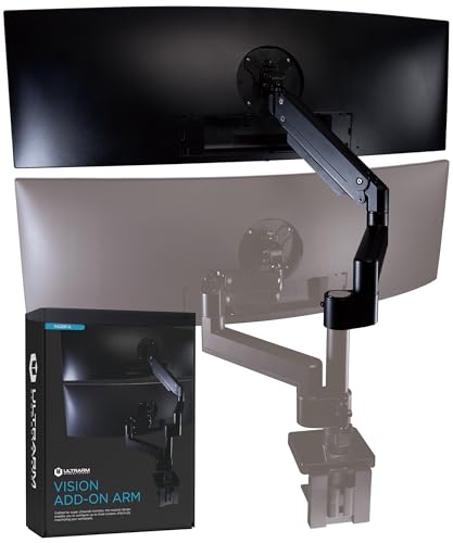 ULTRARM Heavy Duty Extension Arm Accessory for MA20P-S Do Not Use Alone | Max 3 Screens, Dual 49" Vertical Stacked Monitor Mount, Base & Pole Not Included, VESA 100x100, Black, MA20P-A - color: Black, size: Extension Monitor Arm