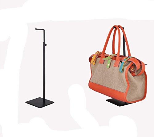 Adjustable Metal Handbag Rack Tabletop Handbag Purse Display Stand Single Hook Bag Stand Holder (Black) - color: Black, Silver, Mirror, White