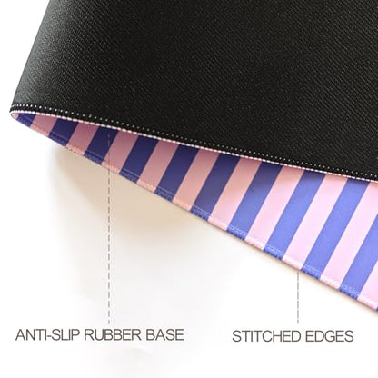 Blue Pink Striped Desk Mat Cute Pastel XXL Large Gaming Mouse Pad Desk Pad Kawaii Aesthetic Home Office Decor Cozy Keyboard Laptop Computer Mat - color: A6- Blue Pink