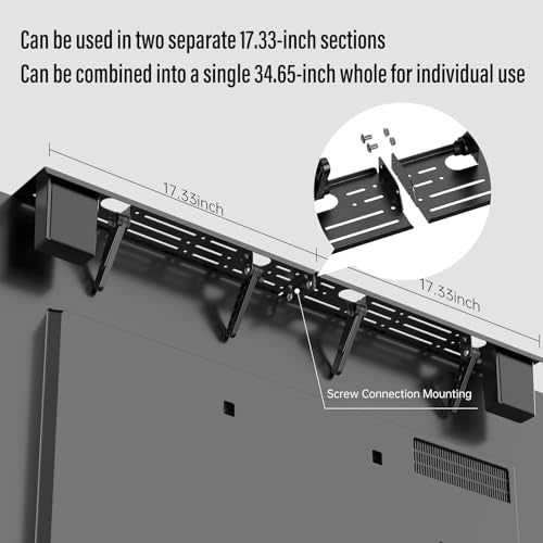 CABTE Adjustable Steel TV Top Shelf, Floating TV Stand, Universal Monitor Shelf for Soundbar, Game Console, Cable Box, Router Shelves (34.65 x 4.33 inch) | Universal Monitor Shelf for Game Console, Cable Box, Router Shelves (34.65 x 4.33 inch) - style: 34