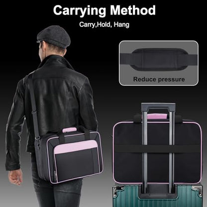 Carrying Case Fit for PS5, Travel Thickened Protective Bag Compatible with Playstation 5 Console, Headset, PS5 Controller, Game Discs, and Gaming Accessories, Pink - color: Pink