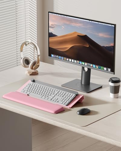 Laborio Computer Keyboard Stand for Desktop, 2-Level Height Adjustment Keyboard Wrist Rest, Non-Slip Key Board Riser Pad for Office, Gaming, and Home Desks(Pink) - color: Pink