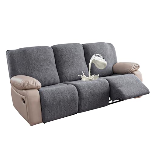 100% Waterproof Recliner Sofa Slipcovers, 3 Pieces Stretch Reclining Couch Covers for 3 Cushion Couch Sofa Pet Friendly Washable Furniture Covers for Dogs, Pets, Kids (Dark Gray, 3 Seater) - color: Dark Gray, size: 68"-88" 3 Seater