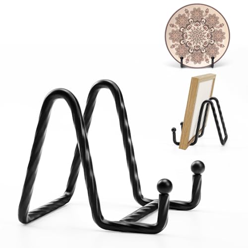 Picture Stands for Display 3 Pack 3 Inch Plate Stands for Display - Black Metal Decorative Plate Stand, Plate Holder Display Stand, Picture Frame Stand, Plate Display Stands for Picture Stand - color: Black, size: 3 inch(3 pack)