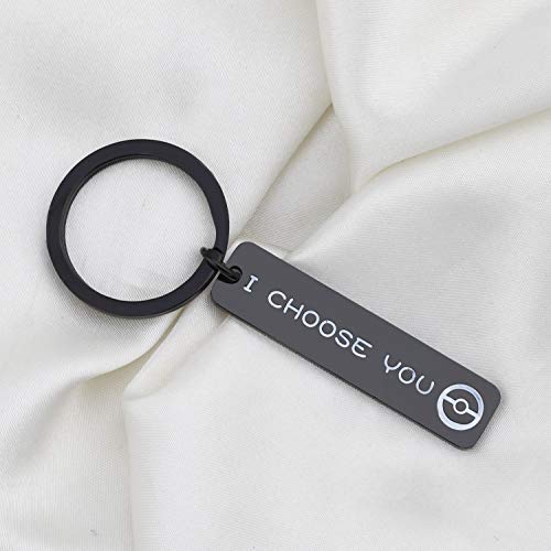 bobauna Retro Controller Keychain I Choose You Video Game Jewelry Game Enthusiast Gift For Gamer - color: Choose You Game Keychain Black