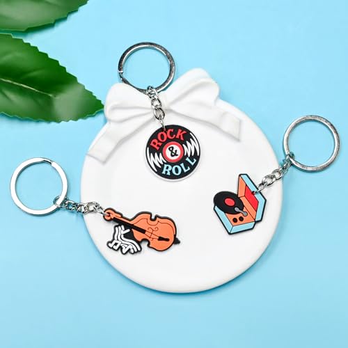 Keychains Bulk,Funny Key Chain for Prizes Incentives Holiday Gifts Birthday Party Favors - color: 22pcs Music Keychains