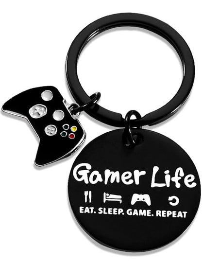 Gaming Gifts Video Game Player Keychain for Game Lover Man Woman Boyfriend Husband Birthday Christmas - color: Single Sided