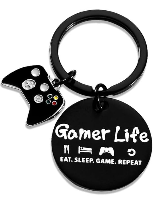 Gaming Gifts Video Game Player Keychain for Game Lover Man Woman Boyfriend Husband Birthday Christmas - color: Single Sided