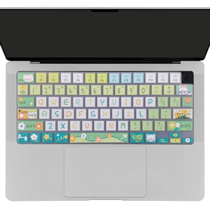Cute Silicone Keyboard Cover for 2021-2024 MacBook Air 13.6" 15" A2941 A3114 A2681 A3113, MacBook Pro 14" 16" A2442 A2779 A2918 A2992 A2485 A2780 A2991 A3112 A3401 A3406 M4 M3 M2 M1 Max, Cute Flowers - color: Cute Flowers