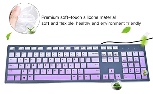 Keyboard Cover for Dell KM636 Wireless Keyboard & Dell KB216 Wired/Dell Optiplex 5250 3050 3240 5460 7450 7050/Dell Inspiron AIO 3475/3670/3477 All-in One Desktop Keyboard Cover Skin, Light Purple - color: Light Purple