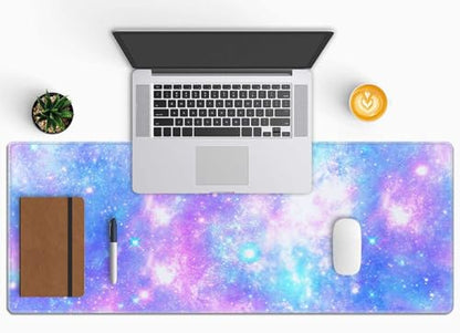 Magical Galaxy Star Desk Mat Pink and Blue Mouse Pad Large Dark Aesthetic Desk Pad Gaming Mousepad Extended XL 31.5 x 11.8 in Laptop Computer Mouse Keyboard Mat - color: Pink and Blue Magical Galaxy Star