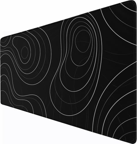 Gaming Mouse Pad, 31.5" x15.7" Large Mat with Superior Micro-Weave Cloth, Water Resist Keyboard Mousepad with Non-Slip Base, Laptop Pad for Office Home Gaming, Black White Line - color: Black White Line, size: 31.5" x 15.7"