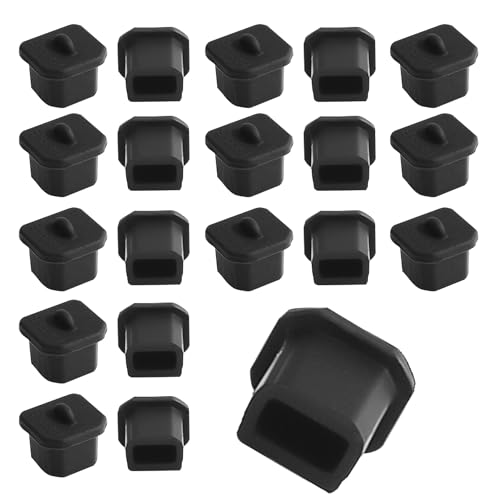 USB-B Plug Protective Cover 20 Pcs Anti-Dust Protector Caps, Plug Protector Caps for USB-B Female Ports and Computers Black Silica Gel - color: Black, size: USB-B