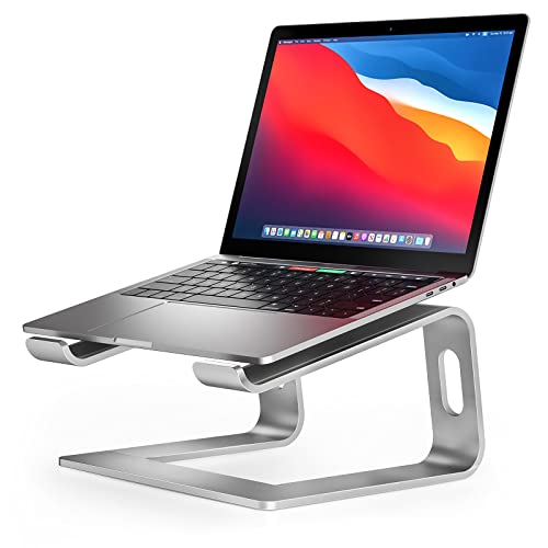 Nulaxy Laptop Stand, Ergonomic Aluminum Laptop Computer Stand, Detachable Laptop Riser Notebook Holder Stand Compatible with MacBook Air Pro, Dell XPS, HP, Lenovo More 10-15.6” Laptops - color: B-Silver