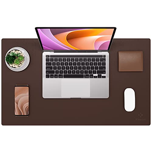 K KNODEL Non-Slip Desk Mat, Desk Pad, Desk Blotter, Desktop Mat for Desk, Small Desk Protector, Office Computer and Laptop Mat for Desk (23.6"x13.8", Brown) - color: Dark Brown, size: 23.6"x13.8"