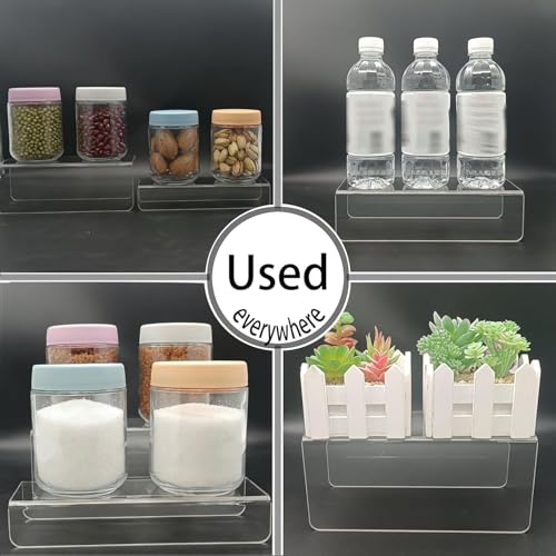 MerryNine Clear Acrylic Display Risers Stable Multi-Size | 6-Piece Set (8.66" base). Great for cosmetics, figurines, pop stands & displays. - size: 8.66 inch