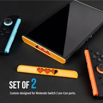 JoyCon Magnetic Dust Cover Compatible With Nintendo Switch 2 – Protective Port Covers, Dust Guard (Set of 2) (Hearts) - color: Hearts