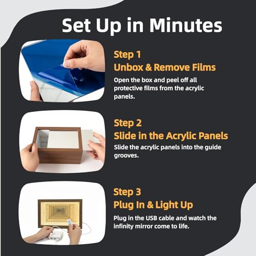 Acrylic Display Case for Collectibles – Lighted Infinity Mirror Mini & Action Figure Cabinet