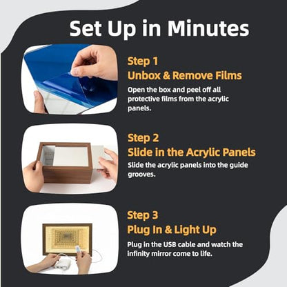 Acrylic Display Case for Collectibles – Lighted Infinity Mirror Mini & Action Figure Cabinet