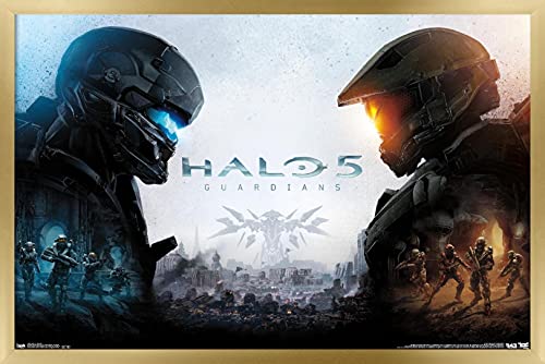 Trends International Halo 5 - Key Art Wall Poster, 34L x 22.4W, Gold Framed Version - color: Gold Framed Version, size: 34"L x 22.4"W