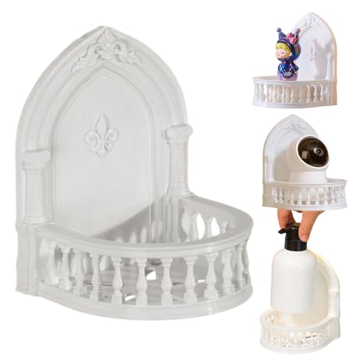 OULIGET Acrylic Mini Floating Shelf,European Court Style Wall Mount Bracket,Dollhouse Décor Accessories,Mounted Storage for Doll Pop Figures Camera Plants Pictures
