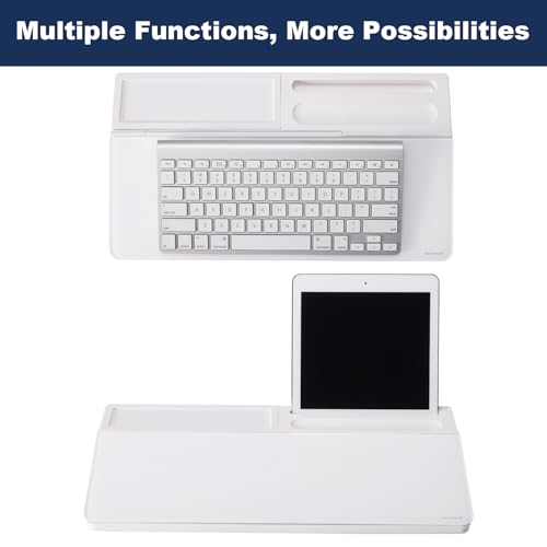 Small Glass Desktop Whiteboard Dry-Erase-Board - Computer Keyboard Stand with Ultrasonic Cleaners White Board Surface Pad with Drawer, Desk Organizers with Accessories - color: Ultrasonic Cleaner - White
