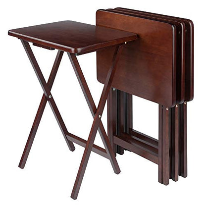 Winsome Alex Set of 2 Foldable Snack Tables, Easy to Store Small Portable Fold Up Table Set for Kitchen, Living Room TV Dining, Crafts, Puzzles, Work From Home - size: 4 - Tables
