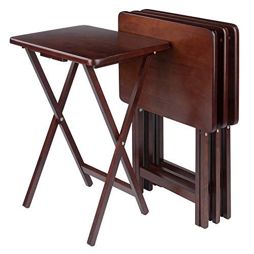 Winsome Alex Set of 2 Foldable Snack Tables, Easy to Store Small Portable Fold Up Table Set for Kitchen, Living Room TV Dining, Crafts, Puzzles, Work From Home - size: 4 - Tables