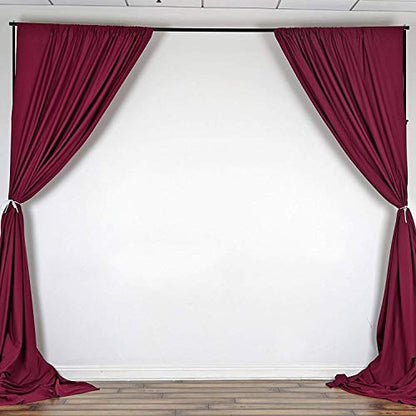 AK TRADING CO. 10 feet x 8 feet IFR Polyester Backdrop Drapes Curtains Panels with Rod Pockets - Wedding Ceremony Party Home Window Decorations - Burgundy - color: Burgundy