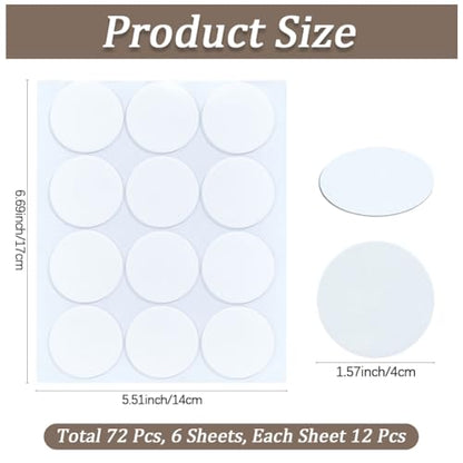 CREATCABIN 72Pcs Table Cloth Clips Round Sticky Dots Clear Windproof Tablecloth Holder Clip 4cm Acrylic Removable Double Sided Mounting Tape Adhesive Sticker for Outdoor Picnic Wedding Party Poster