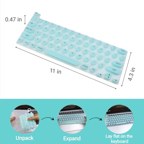 Keyboard Cover for Long Nails Compatible with MacBook Pro 13 inch M2 2023, 2022, 2021 2020 M1 A2338 A2289 A2251&Compatible with MacBook Pro 16 2020 2019 A2141 Touch ID, US ANSI (Green & Heart) - color: Green