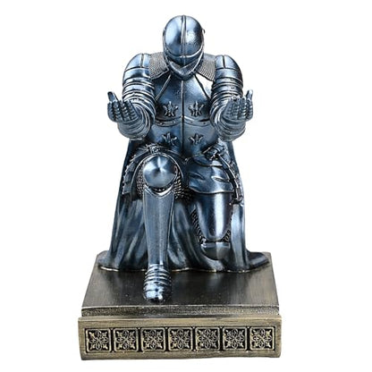 Windbreaker Soldier Knight Pen Holder Personalized Desk Accessory, Mobile Phone & Gaming Controller Holder, Device Stand Gift for Medieval Enthusiasts (Blue) - color: Blue