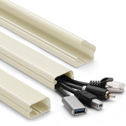 39in Cord Covers for Wires on Wall, YCLYC Wall Cord Cover, Large TV Cable Hider Wall Kit, Beige TV Cord Hider for Wall Mounted TV, Electrical Cable Raceway Cord Organizer, 3 X L13in W1.2 H0.7 - color: Beige, size: Medium-39in