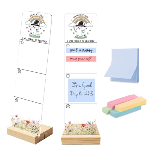 Sticky Note Holder Acrylic Monitor Memo Board Desk Organizers Desk Decor Post It Note Holder for My Next Trick I Will Forget to Respond Cute Ghost Funny Introvert Office Desk Sign - color: Acrylic 14
