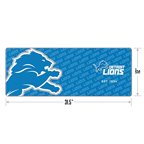 YouTheFan NFL Officially-Licensed Logo Series Desk Pad SMU - Water and Stain Resistant, Heavy-Duty Non-Slip Rubber Backing - fits Under Mouse, Computer and Keyboard - size: One Size, style: Detroit Lions