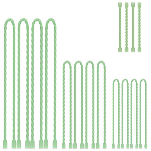16Pcs 3-24Inch Silicone Cable Ties Reusable Steel-Core Silicone Twist Colorful Cable Tie Straps for Bundling and Organizing, Bendable Holder Strap for Indoor and Out All Purpose, Green - color: Green, size: 3-24 Inch
