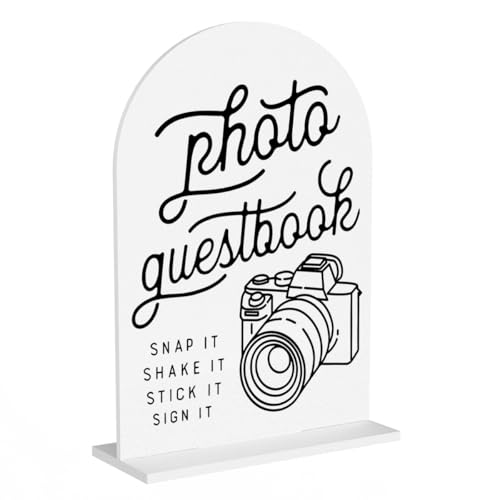 Photo Guest Book Sign, Wedding Guest Book Desk Decor, Wedding Engagement Party Bridal Shower Table Desk Acrylic Sign - color: Photo Guestbook