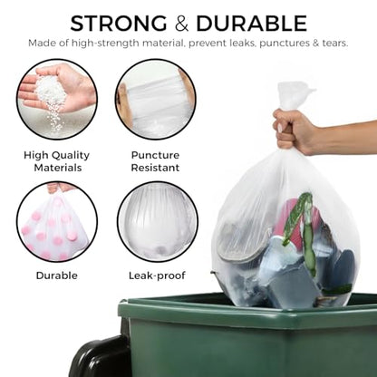 6-8 Gallon Medium Trash Bags 500 Count | Super Value Bulk Kitchen Garbage Bags Unscented Clear Wastebasket Bin Liners - style: 6-8 Gallon