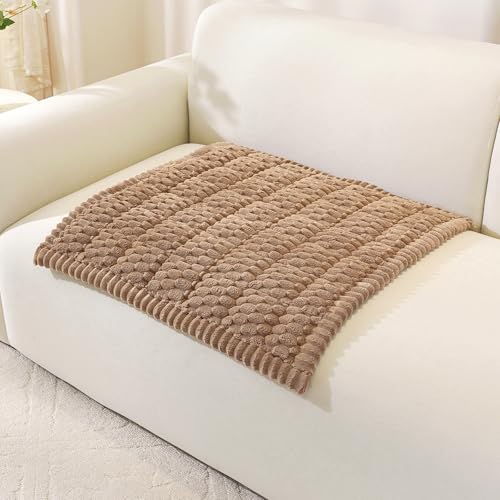 Royhom Chair Cover for Dogs, Thick Soft Couch Arm Cover, Headrest Armrest Covers, Furniture Cover for Pets Recliner Loveseat Leather Cushion L Shaped Couch (Brown, 27.6 x 27.6 Inch) - color: Brown, size: 27.6 X 27.6 Inch/1 Piece