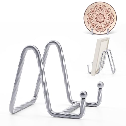 Picture Stands for Display 3 Pack 3 Inch Plate Stands for Display - Silver Metal Decorative Plate Stand, Plate Holder Display Stand, Picture Frame Stand, Plate Display Stands for Picture Stand - color: Silver, size: 3 inch(3 pack)