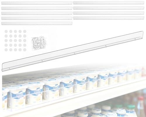 Nalwort 10 Pcs Retail Gondola Shelving Front Fence, Clear PET Shelf Fence with 1/4" Holes and Screws, Front Lips Barrier for Retail Store Display Rack, 1.5" H x 48" L - size: 1.5" H x 48" L