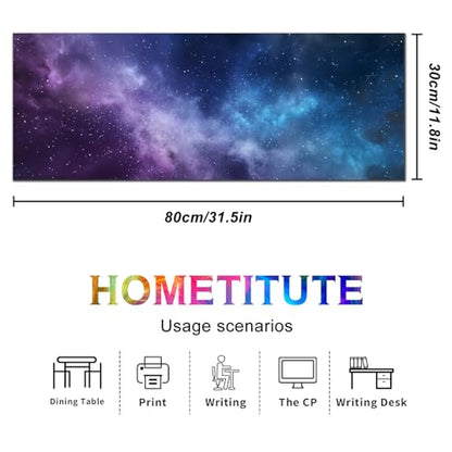 HOMETITUTE XL Mouse Pad Gaming Mousepad Nebula Space Art 31.5x11.8 Inch Non-Slip Keyboard Desktop Protector Mat Diatomite Large Mouse Pad for Home and Office Desk Accessories - color: Galaxy Nebula Space Art