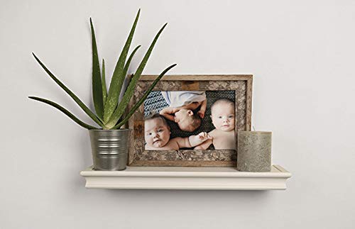 HIGH & MIGHTY 515604-HSU Decorative 18" Floating Shelf Holds up to 15lbs, Easy Tool-Free Dry Wall Installation, Beveled, Retail Pack of 2, White - color: White, style: Beveled & Retail Pack of 2