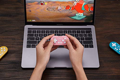 8Bitdo Zero 2 Bluetooth Gamepad Keychain Sized Mini Controller with Mobile Clip for Switch, Windows, Android (Pink Edition) - color: Pink