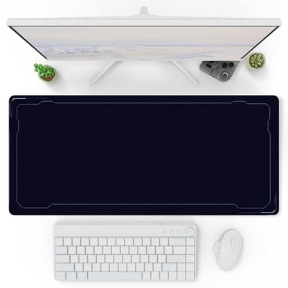 Pixio Mouse Pads - 36 x 16 inch XXL Light Border Dark Blue Multifunctional Large Desk Mats for Gaming, Office, Desktop Anti-Slip Waterproof Washable Computer Mouse Mat - color: Black Border
