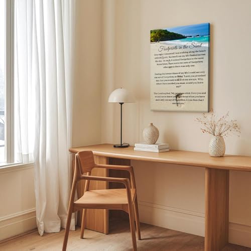 Footprints In The Sand Poems And Paintings Inspirational Poster Art Print Canvas Wall Art Kitchen Living Room Classroom Bedroom Office Home Aesthetic Decoration 08x12inch(20x30cm) Unframe-style-3 - color: Unframe-style-3, size: 08x12inch(20x30cm)